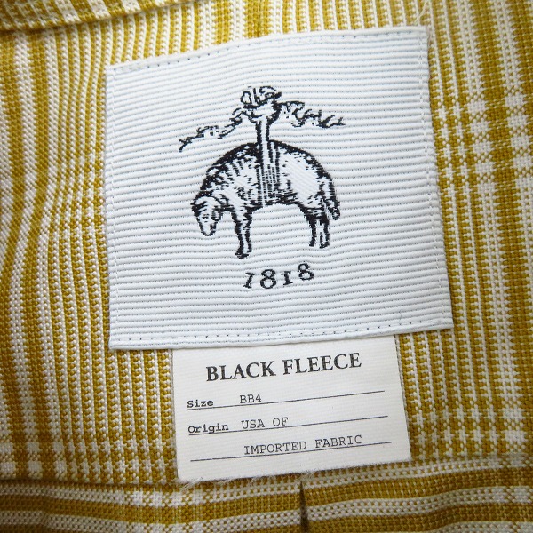 実際に弊社で買取させて頂いたBLACK FLEECE by Brooks Brothers/ブラックフリース ブルックスブラザーズ ボタンダウンチェック長袖シャツ 黄白/BB4の画像 2枚目