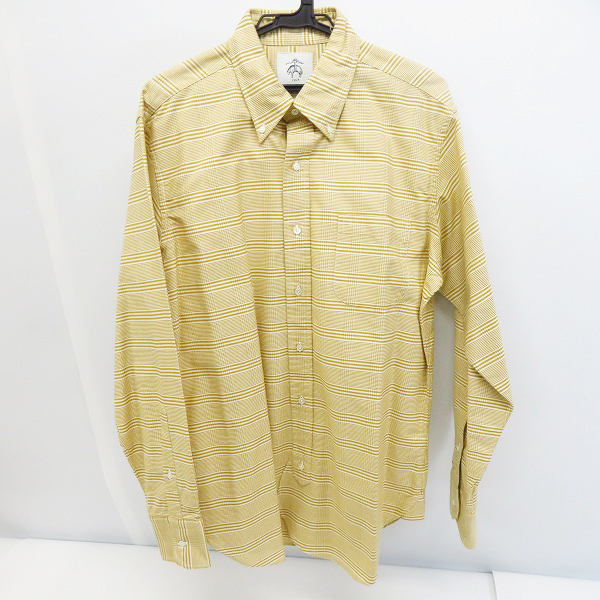 実際に弊社で買取させて頂いたBLACK FLEECE by Brooks Brothers/ブラックフリース ブルックスブラザーズ ボタンダウンチェック長袖シャツ 黄白/BB4