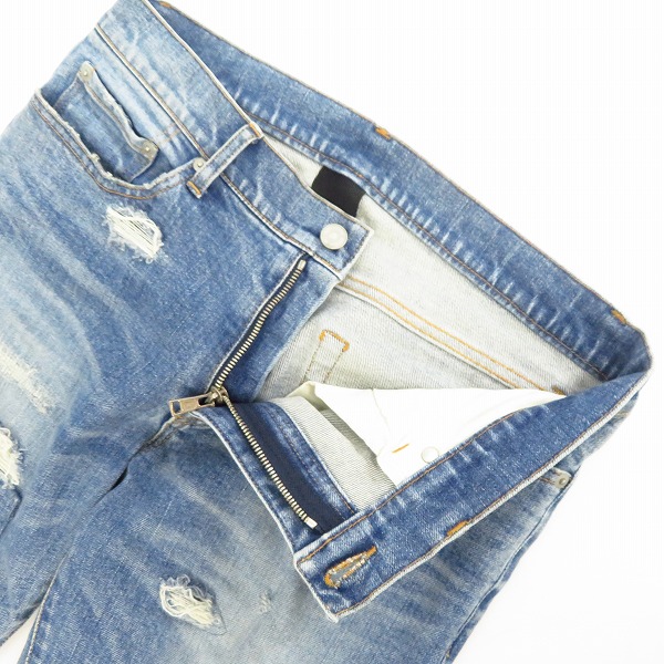 実際に弊社で買取させて頂いたAKM/エーケイエム ジッパーフライ ダメージ/リメイク 加工 デニムパンツ/Lの画像 2枚目