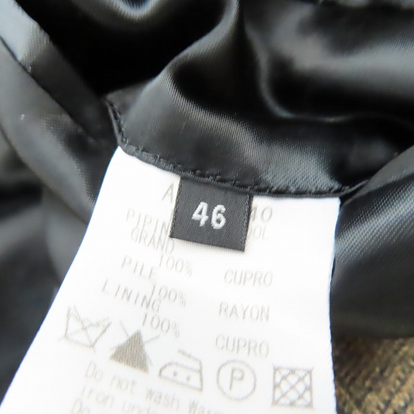 実際に弊社で買取させて頂いたato/アトウ×伊勢丹 ルイジボット社製 チェック柄 チェスターコート/46の画像 3枚目