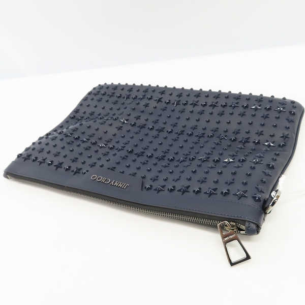 実際に弊社で買取させて頂いた【未使用】JIMMY CHOO/ジミー チュウ DEREK/デレク スタースタッズ クラッチバッグの画像 2枚目