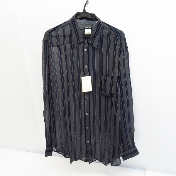 実際に弊社で買取させて頂いた【未使用】GIORGIO ARMANI/ジョルジオアルマーニ  ストライプ柄 長袖ボタンシャツ/16/41