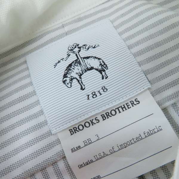 実際に弊社で買取させて頂いた【未使用】BLACK FLEECE by Brooks Brothers/ブラックフリース ブルックスブラザーズ ストライプシャツ/BB3の画像 2枚目