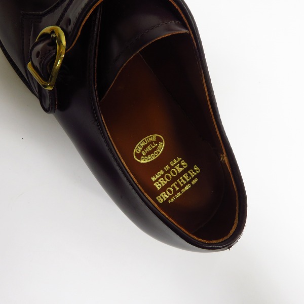 実際に弊社で買取させて頂いたBROOKS BROTHERS /ブルックスブラザーズ シングル モンクストラップ コードバン シューズ 04509/8.5Dの画像 4枚目
