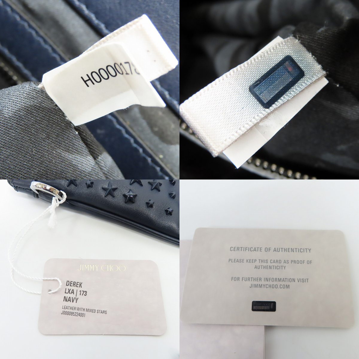 実際に弊社で買取させて頂いた【未使用】JIMMY CHOO/ジミー チュウ DEREK/デレク スタースタッズ クラッチバッグの画像 6枚目