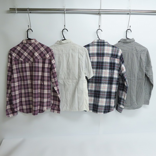 実際に弊社で買取させて頂いたHEAD PORTER PLUS/ヘッドポータープラス 半袖/長袖 チェック/ストライプ/ウエスタン/シャツ M/4点セットの画像 1枚目