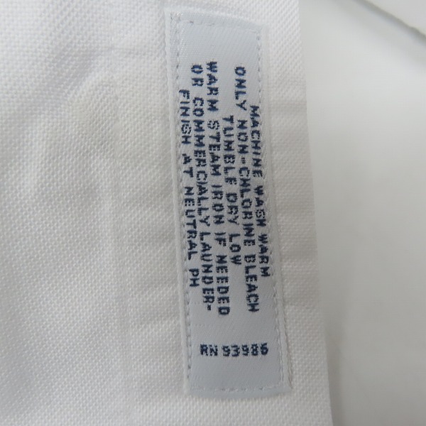 実際に弊社で買取させて頂いたBrooks Brothers/ブルックスブラザーズ 長袖 B.D.シャツ ホワイト 16.5-34の画像 3枚目