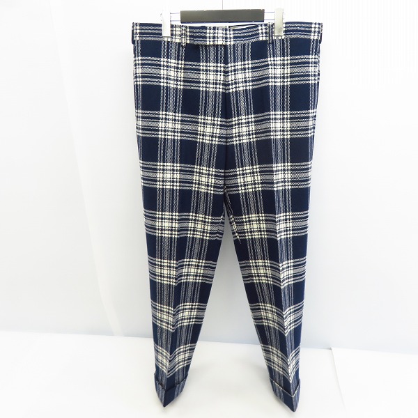 実際に弊社で買取させて頂いた【未使用】BROOKS BROTHERS/ブルックスブラザーズ ウールチェックパンツ ネイビー×ホワイト/BB3