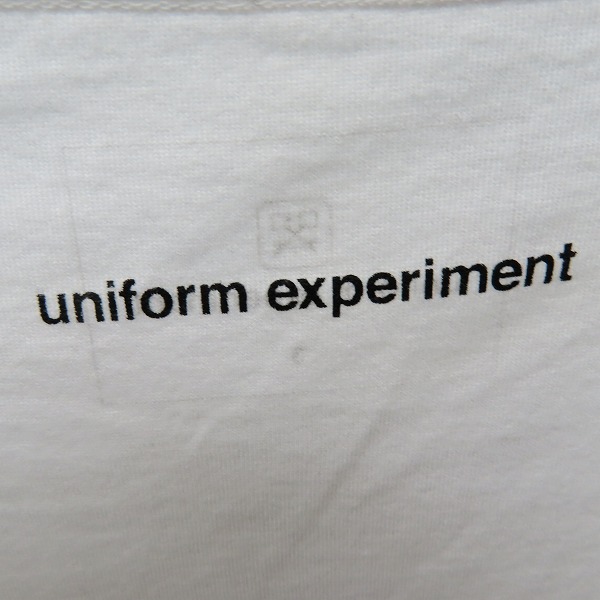 実際に弊社で買取させて頂いたuniform experiment/ユニフォームエクスペリメント ボックスプリント 胸ポケット カットソー ホワイト UE-178077/3の画像 5枚目