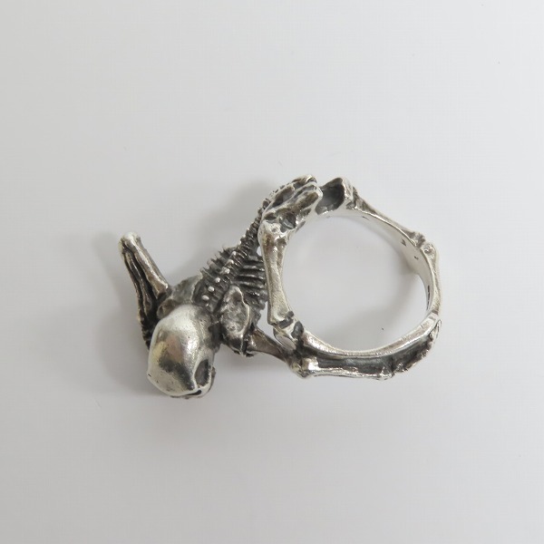 実際に弊社で買取させて頂いた【ギャラ付き/難有り】CRAZY PIG/クレイジーピッグ スカル スケルトン リング 19-20号の画像 2枚目