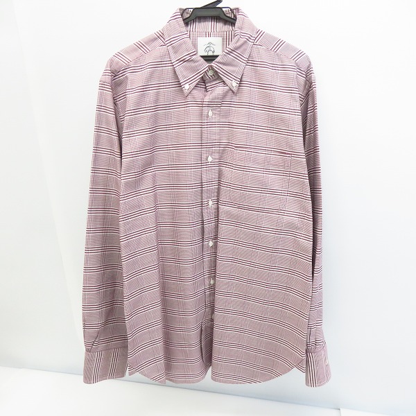 実際に弊社で買取させて頂いたBLACK FLEECE by Brooks Brothers/ブルックスブラザーズ ボタンダウンチェック長袖シャツ ブラウン系×ホワイト/BB4