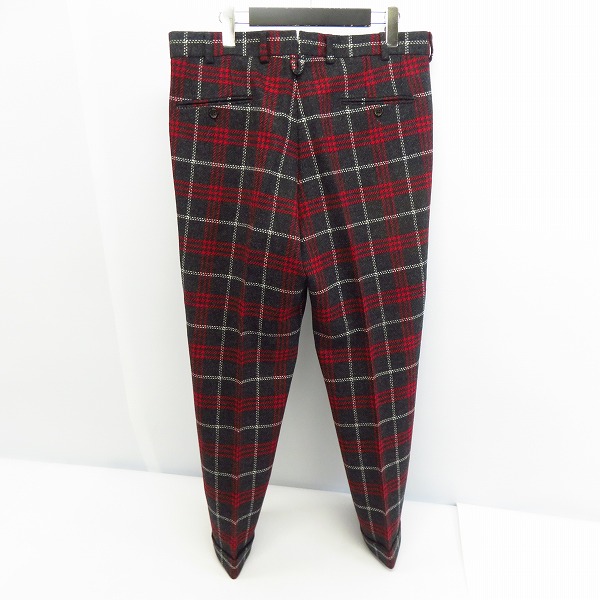 実際に弊社で買取させて頂いたBROOKS BROTHERS/ブルックスブラザーズ ウールチェックパンツ グレー×レッド/BB3の画像 1枚目