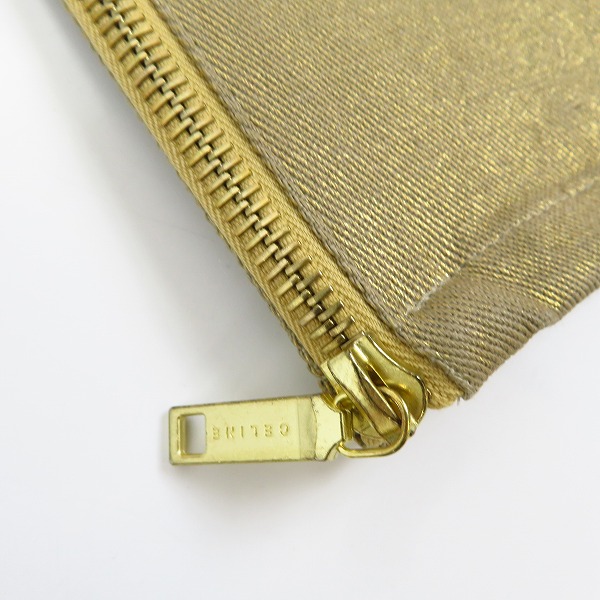 実際に弊社で買取させて頂いたCELINE/セリーヌ 裾ジップ ゴールドラメ スキニーパンツ 21155 0813/34の画像 6枚目