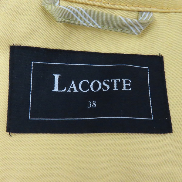 実際に弊社で買取させて頂いたLACOSTE/ラコステ コットン 裏地ストライプ トレンチコート/38の画像 2枚目
