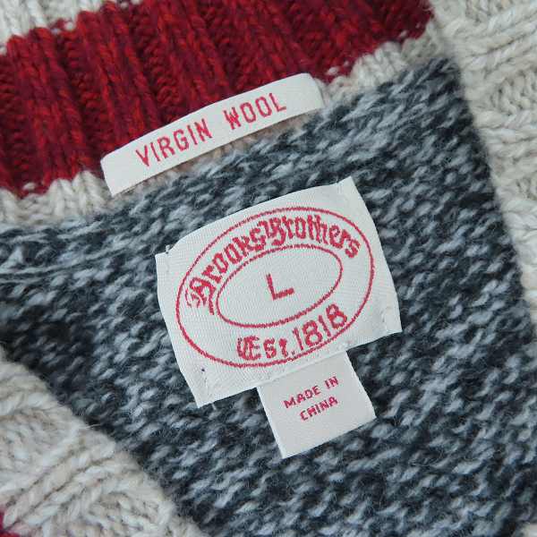 実際に弊社で買取させて頂いたBrooks Brothers/ブルックスブラザーズ Vネック ウール ニットセーター/Lの画像 2枚目