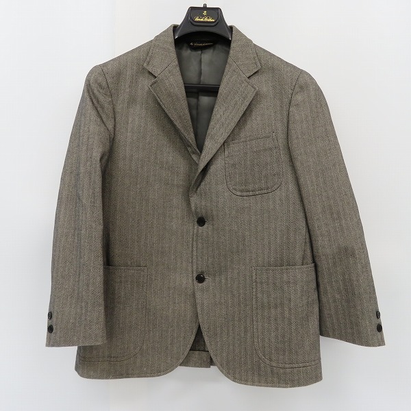 実際に弊社で買取させて頂いたBROOKS BROTHERS/ブルックスブラザーズ ヘリンボーン 3B テーラードジャケット/40SHT