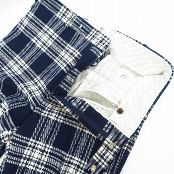 実際に弊社で買取させて頂いた【未使用】BROOKS BROTHERS/ブルックスブラザーズ ウールチェックパンツ ネイビー×ホワイト/BB3の画像 2枚目