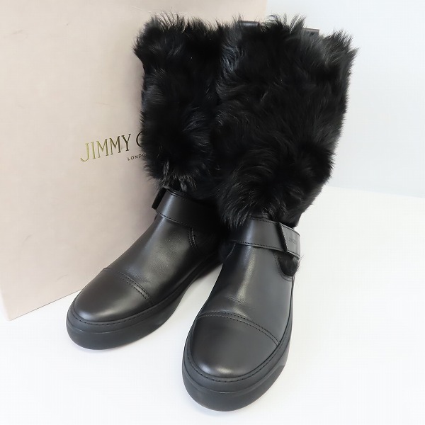 実際に弊社で買取させて頂いたJIMMYCHOO/ジミーチュウ ファー付き ハイカットスニーカーブーツ/42