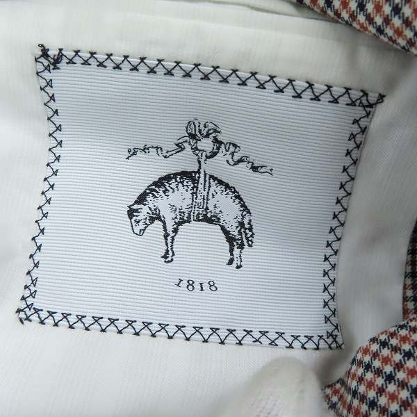 実際に弊社で買取させて頂いたBLACK FLEECE by Brooks Brothers/ブルックスブラザーズ チェック 3Bテーラードジャケット ブラウン/BB3の画像 3枚目