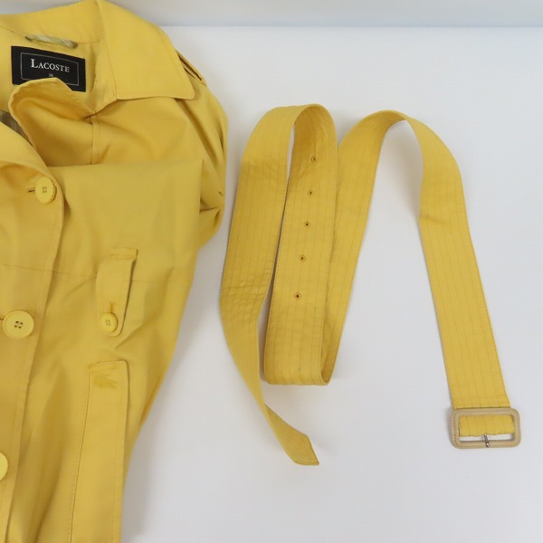 実際に弊社で買取させて頂いたLACOSTE/ラコステ コットン 裏地ストライプ トレンチコート/38の画像 4枚目