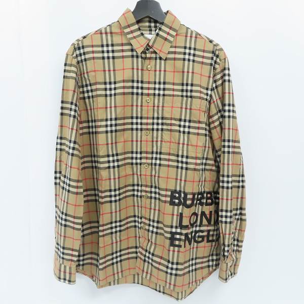 実際に弊社で買取させて頂いた【JPタグ】BURBERRY/バーバリー 19SS ロゴプリントノバチェック長袖シャツ 8017567/M
