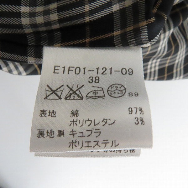 実際に弊社で買取させて頂いたBURBERRY BLUE LABEL/バーバリーブルーレーベル 裏地チェック総柄 2Bテーラードジャケット/38の画像 3枚目