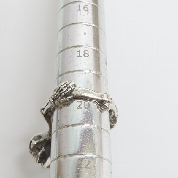 実際に弊社で買取させて頂いた【ギャラ付き/難有り】CRAZY PIG/クレイジーピッグ スカル スケルトン リング 19-20号の画像 6枚目