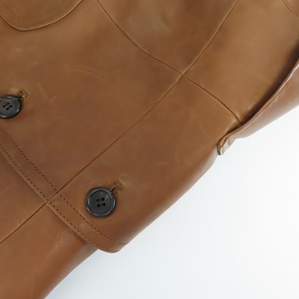 実際に弊社で買取させて頂いた【難有り】PRADA/プラダ レザー 2Bテーラードジャケット 48の画像 8枚目