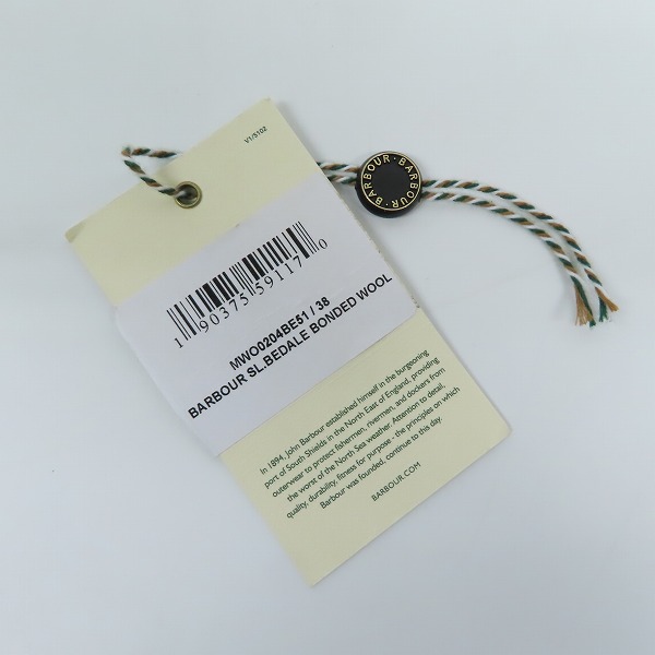 実際に弊社で買取させて頂いたBARBOUR/バブアー SL BEDAL BONDED WOOL ジャケット/38の画像 7枚目