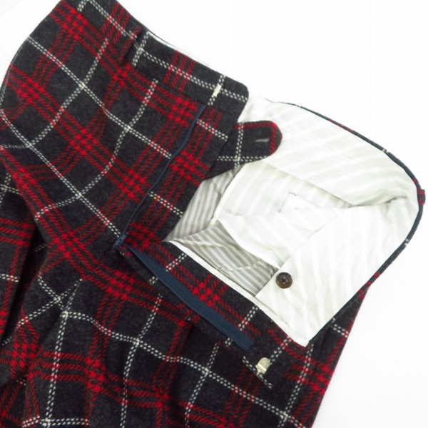 実際に弊社で買取させて頂いたBROOKS BROTHERS/ブルックスブラザーズ ウールチェックパンツ グレー×レッド/BB3の画像 2枚目