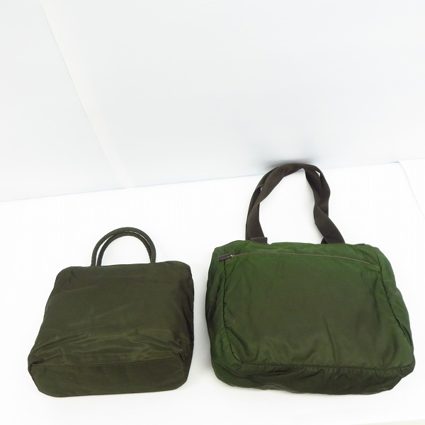 実際に弊社で買取させて頂いたPRADA/プラダ 三角ロゴプレート ナイロンハンドバッグ/ショルダーバッグ 2点セットの画像 1枚目