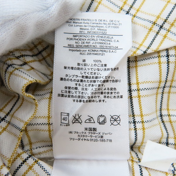 実際に弊社で買取させて頂いたBLACK FLEECE by Brooks Brothers/ブルックスブラザーズ チェック B.D.シャツ/BB00の画像 3枚目