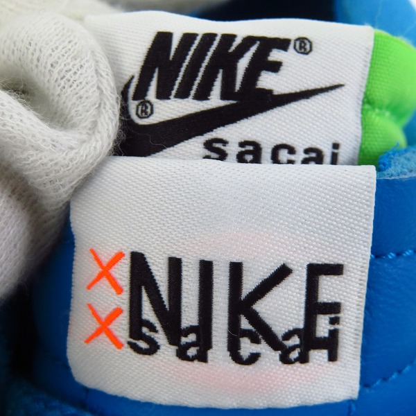 実際に弊社で買取させて頂いたKAWS×sacai×Nike/カウズ×サカイ×ナイキ Blazer Low Neptune Blue DM7901-400/27.0の画像 6枚目