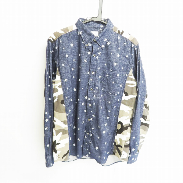 実際に弊社で買取させて頂いたuniform experiment/ユニフォームエクスペリメント スター/カモフラ切替 ボタンシャツ/4