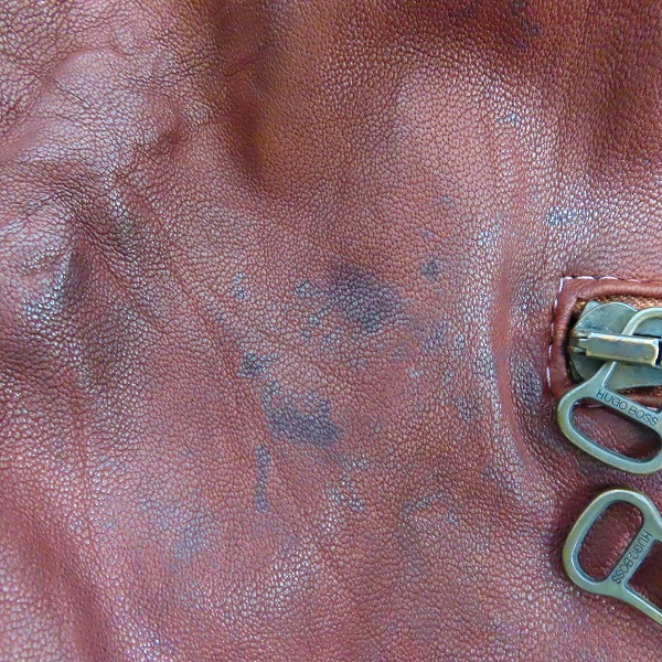 実際に弊社で買取させて頂いたHUGO BOSS/ヒューゴボス ラムレザー ライダースジャケット/50の画像 7枚目