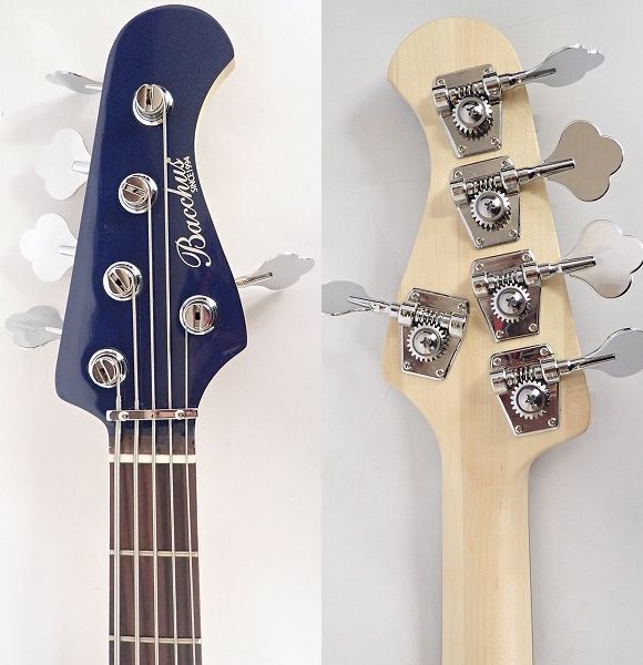 実際に弊社で買取させて頂いた★Bacchus/バッカス 型番不明 アクティブ5弦ベース マッチングヘッド ソフトケース付の画像 2枚目