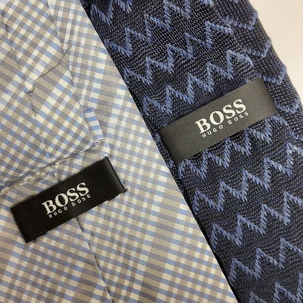 実際に弊社で買取させて頂いたHUGO BOSS/ヒューゴボス チェック柄/ストライプ等 ネクタイ おまとめ6点の画像 4枚目