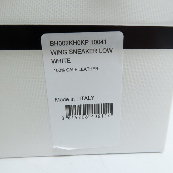 実際に弊社で買取させて頂いたGIVENCHY/ジバンシィ WING LOW SNEAKER レザーローカットスニーカー BH002KH0KP/41の画像 9枚目