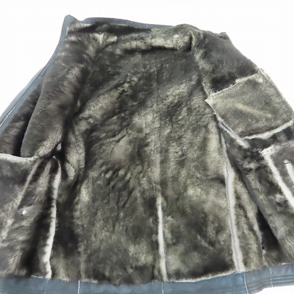 実際に弊社で買取させて頂いたHUGO BOSS/ヒューゴボス ラムスキン 裏地ファージャケット/48の画像 8枚目