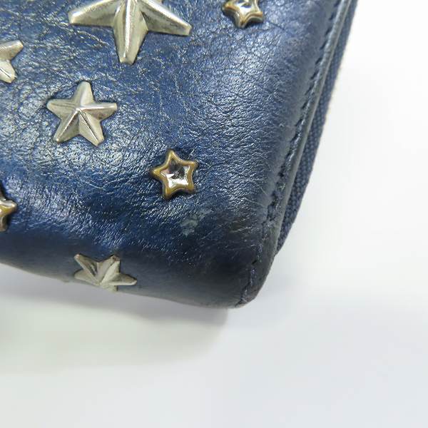 実際に弊社で買取させて頂いたJIMMY CHOO/ジミーチュウ スタースタッズ ラウンドジップ 長財布の画像 8枚目