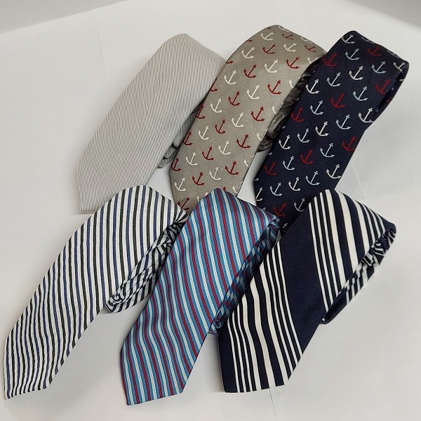 実際に弊社で買取させて頂いたBLACK FLEECE/Brooks Brothers 斜めストライプ/アンカー柄 ネクタイ おまとめ6点