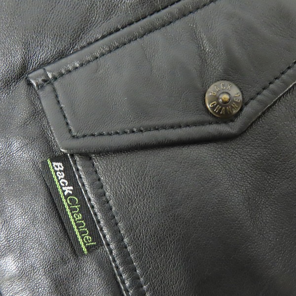 実際に弊社で買取させて頂いたBackChannel/バックチャンネル ラムレザーライダースジャケット/Lの画像 5枚目