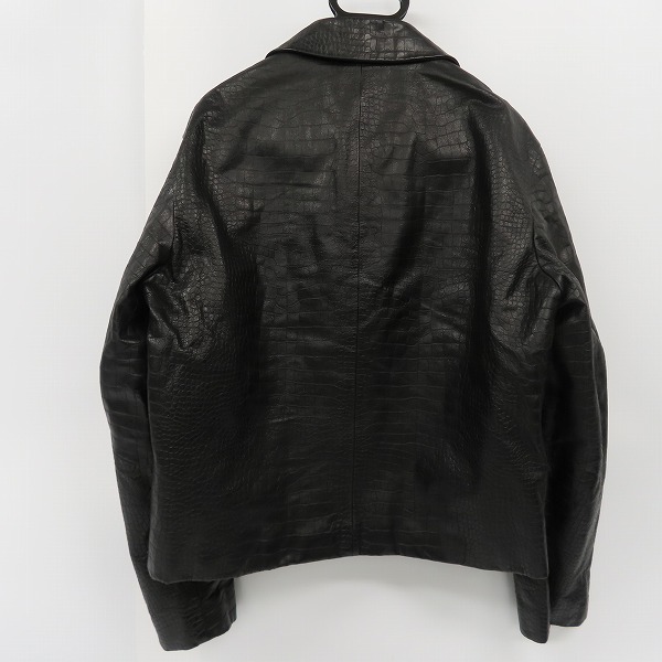 実際に弊社で買取させて頂いたHUGO BOSS/ヒューゴボス 型押しレザージャケット/40の画像 1枚目