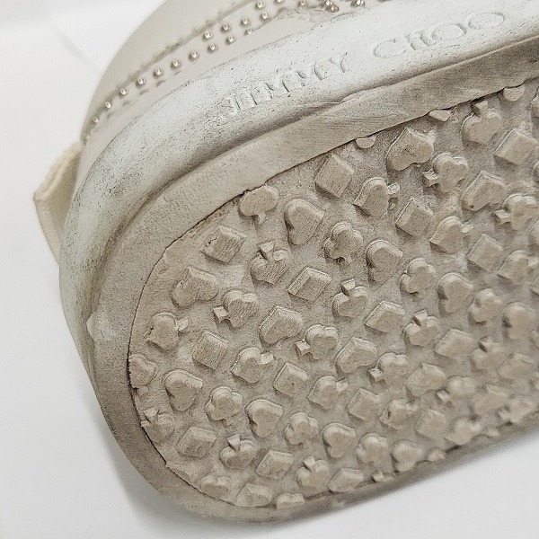 実際に弊社で買取させて頂いたJIMMY CHOO/ジミーチュウ スタースタッズ スニーカー ホワイト/41の画像 6枚目