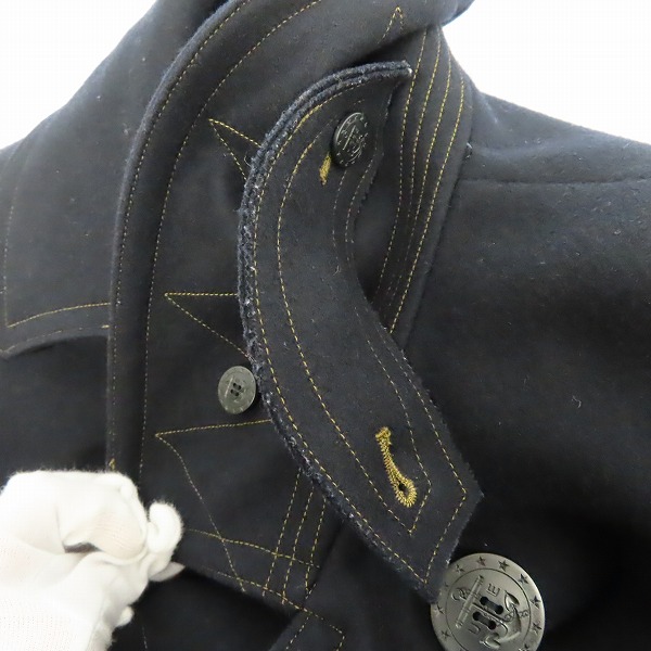 実際に弊社で買取させて頂いたuniform experiment/ユニフォームエクスペリメント TRADITIONAL NAVY MELTON P COAT UE-101009/2の画像 8枚目