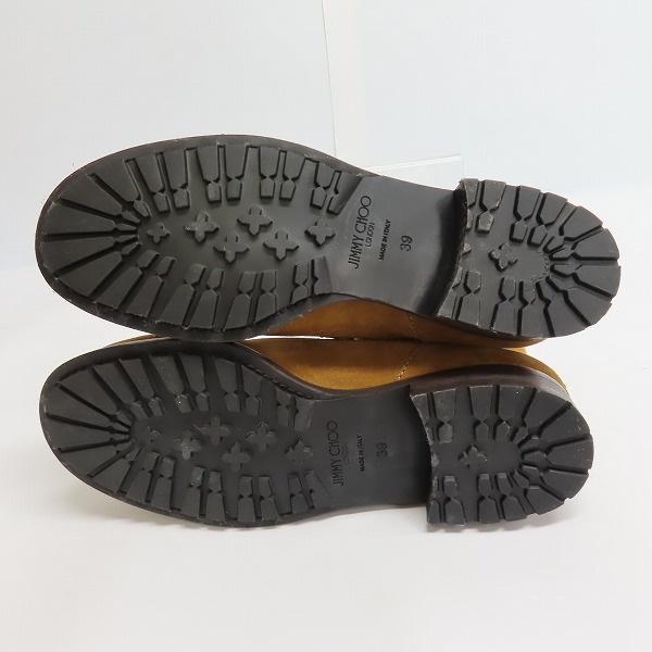 実際に弊社で買取させて頂いたJIMMY CHOO ジミーチュウ DOVER FLAT シナモン ベルクロ ショートブーツ 39の画像 2枚目