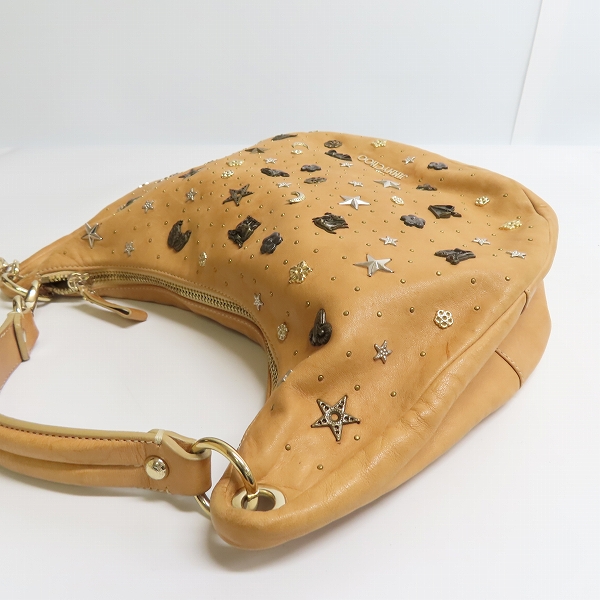 実際に弊社で買取させて頂いたJimmy Choo/ジミーチュウ SOLAR ZODIAC/星座 ゾディアック スター スタッズ レザー ワンショルダーバッグの画像 2枚目
