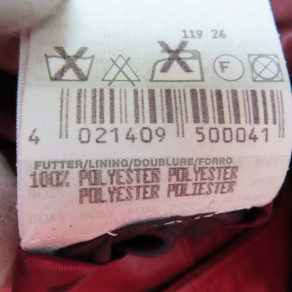 実際に弊社で買取させて頂いたHUGO BOSS/ヒューゴボス 牛革シングルライダースジャケット/50の画像 6枚目