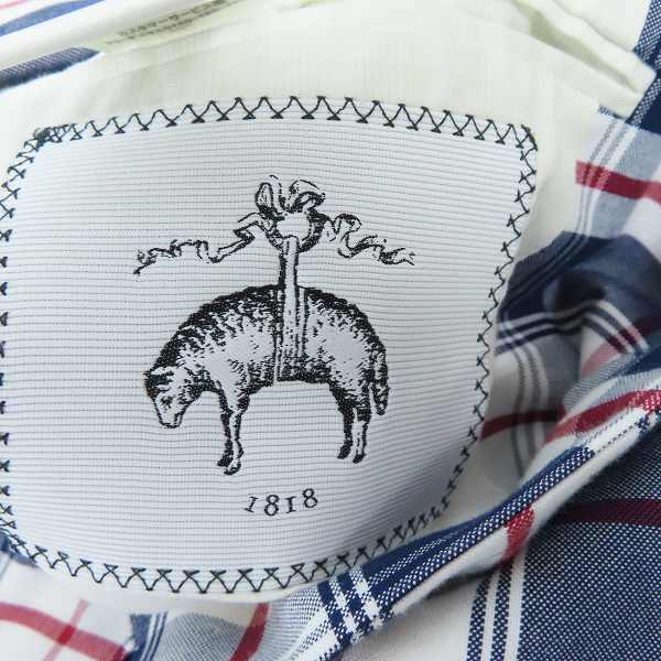 実際に弊社で買取させて頂いたBLACK FLEECE by Brooks Brothers/ブルックスブラザーズ チェック3Bテーラードジャケット 白×紺×赤/BB3の画像 3枚目