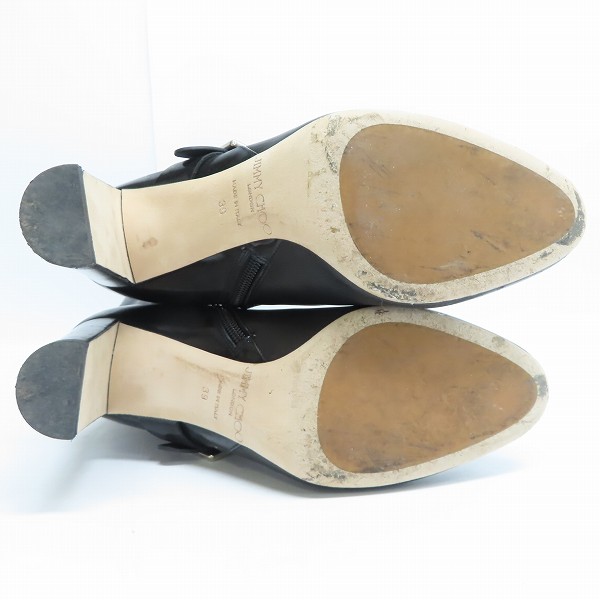 実際に弊社で買取させて頂いたJIMMY CHOO/ジミーチュウ レザー サイドジップ ハイヒールロングブーツ 39の画像 2枚目